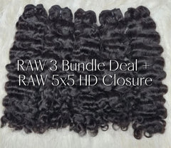 RAW 3 Bundle Deal + RAW 5x5 HD Closure-- SALE