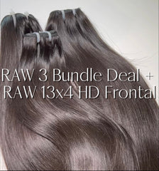 RAW 3 Bundle Deal + RAW 13x4 HD Frontal-- SALE