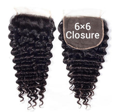 Deep Wave/ Curly 6x6 HD Closures-- SALE